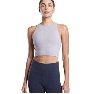 Athleta Purple Lilac Racerback Crop Tank Top Size M Athleisure Workout